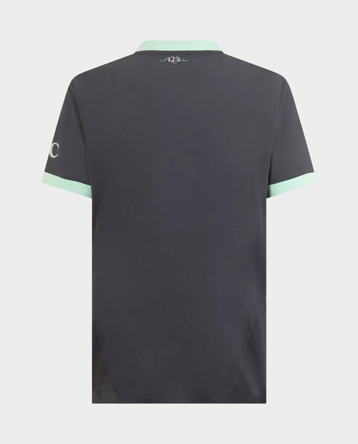 AC Milan 2024-25 Third Jersey with a sleek dark design and mint green accents at the collar and sleeves