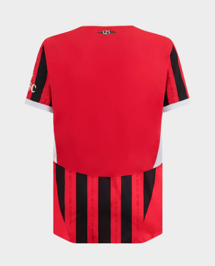 AC Milan 2024 jersey featuring classic red and black vertical stripes for fans and players