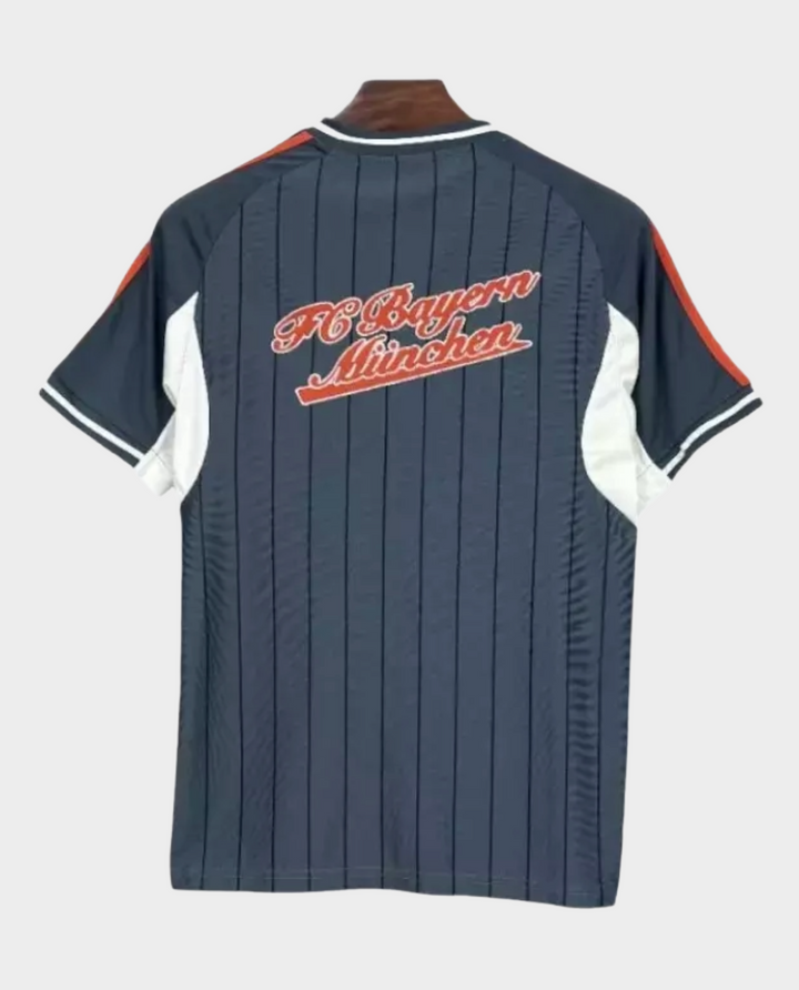 Striker Store light blue jersey back view with white and pink sleeve trim Bayern Munich special edition shirt 2025