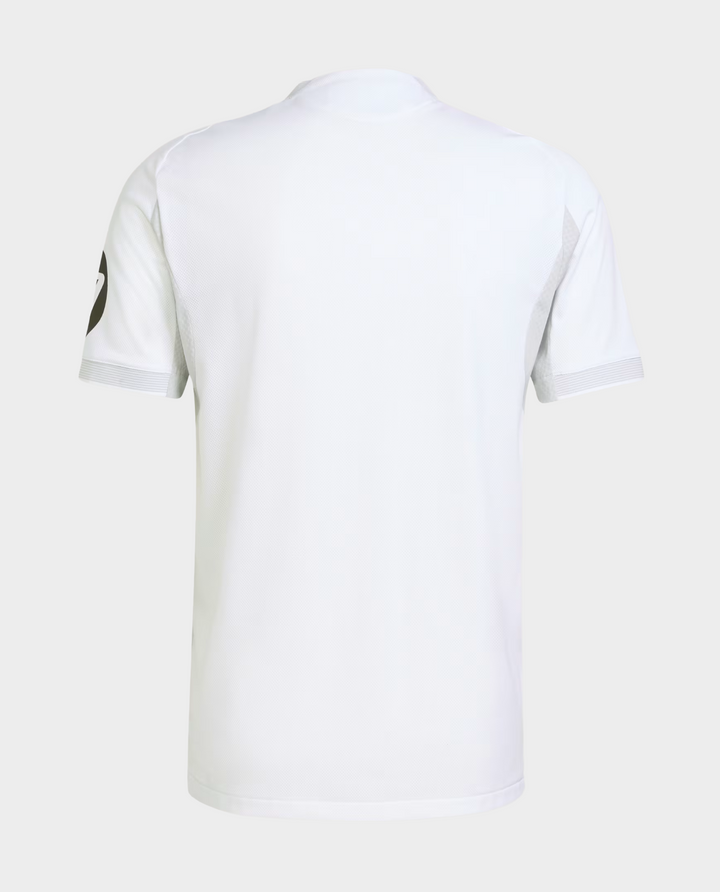 Back view of Striker Store Real Madrid 2025 home jersey plain white short sleeve football shirt