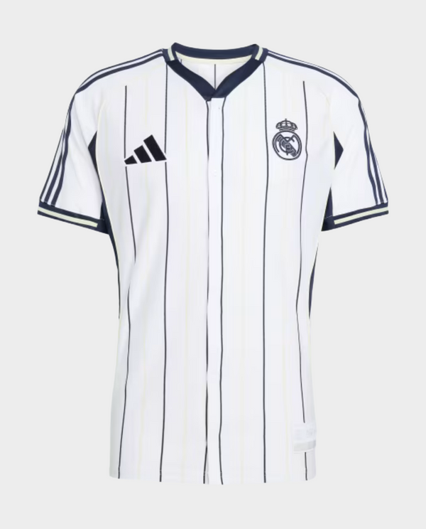 Striker Store Real Madrid special edition jersey 2025-26 white pinstripe short sleeve football shirt