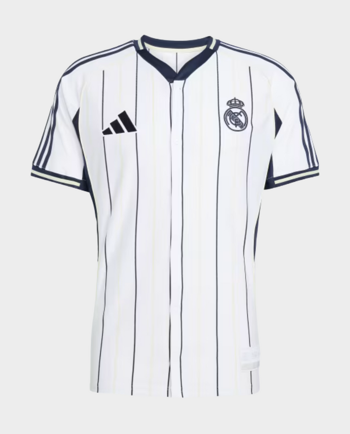 Striker Store Real Madrid special edition jersey 2025-26 white pinstripe short sleeve football shirt