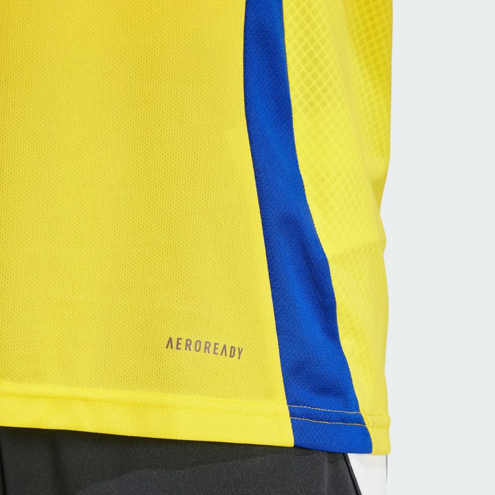 Al Nassr player version jersey 2024 in yellow with breathable Aeroready technology for comfort on the field