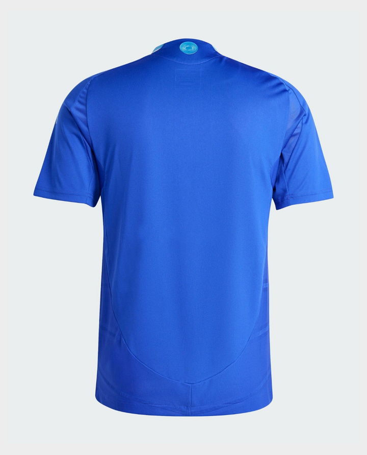 Back view of the Argentina away jersey 2024 in vibrant blue designed for comfort and style