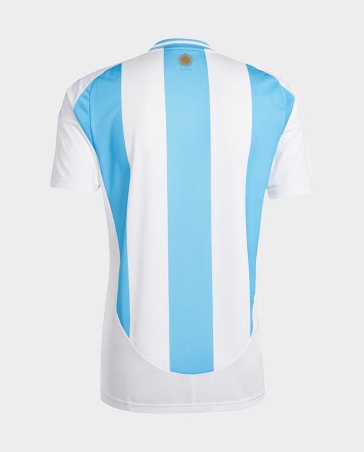 Argentina football jersey 2024 featuring blue and white stripes for fans and players