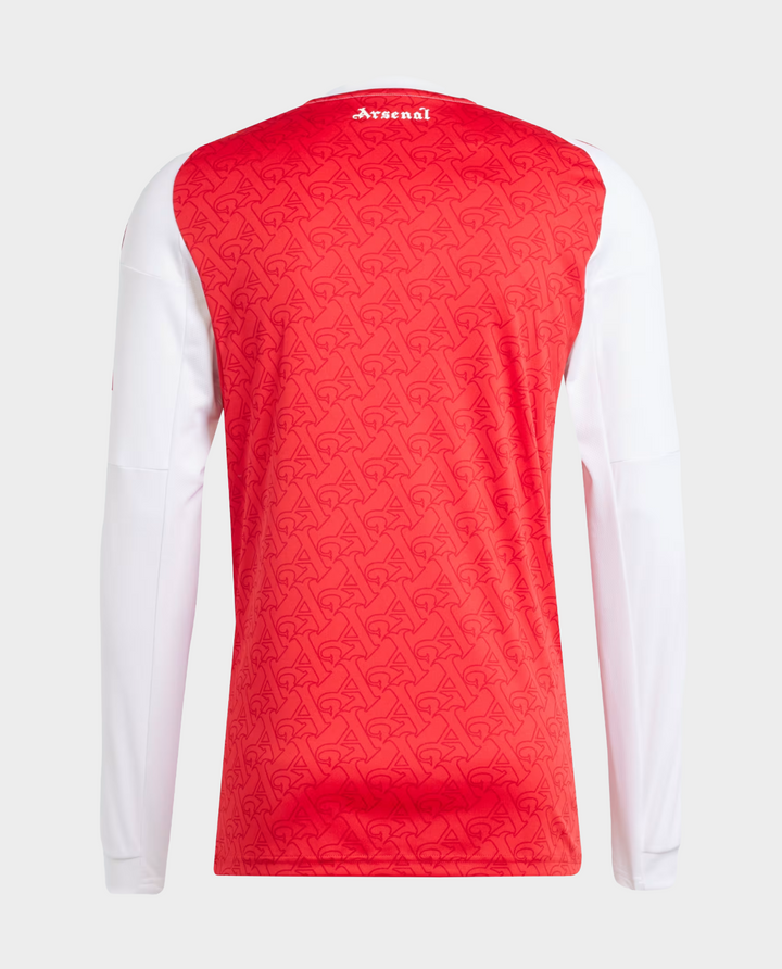 Back view of Arsenal home jersey 2025-26 player version with red and white design from Striker Store