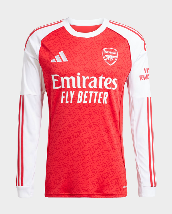 Arsenal home jersey 2025-26 player version in red and white with Emirates branding on the front