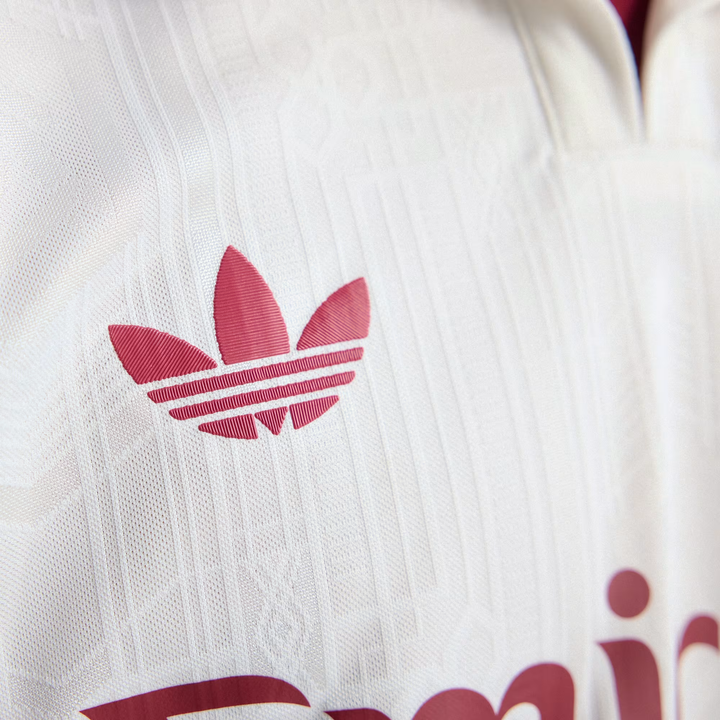 Close-up of Adidas logo on the Arsenal third jersey 2025-26 player version, showcasing intricate fabric details