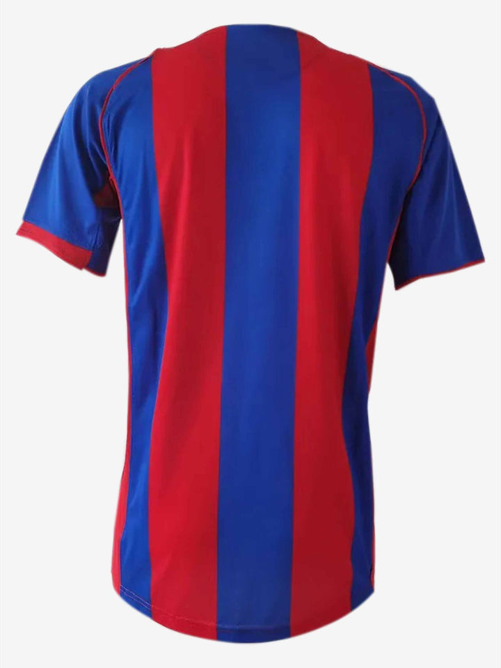 Barcelona 2004-05 retro jersey featuring classic blue and red stripes for football enthusiasts