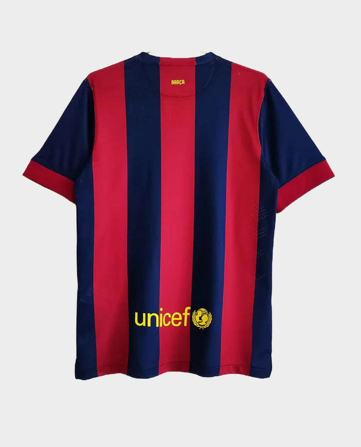 Barcelona 2014-15 home jersey in blue and red with Unicef logo on the front