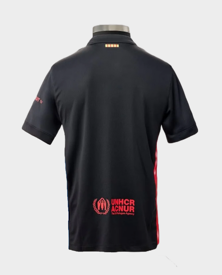 Back view of Barcelona Cactus Jack Away SE 2025-26 Player Version Jersey with UNHCR logo