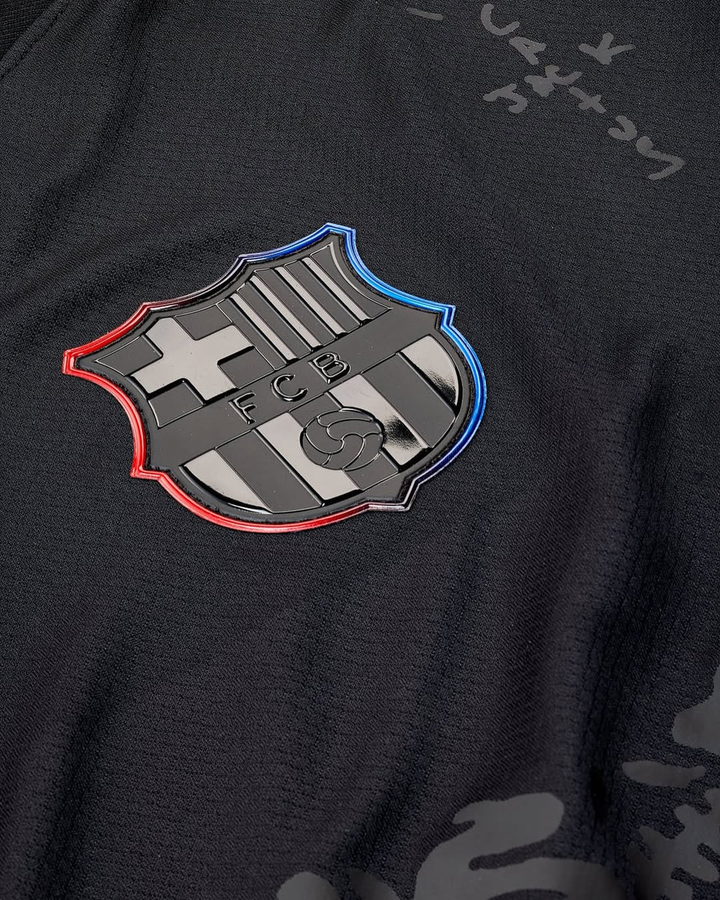 Barcelona Cactus Jack Away SE 2025-26 Player Version Jersey with FCB logo detail