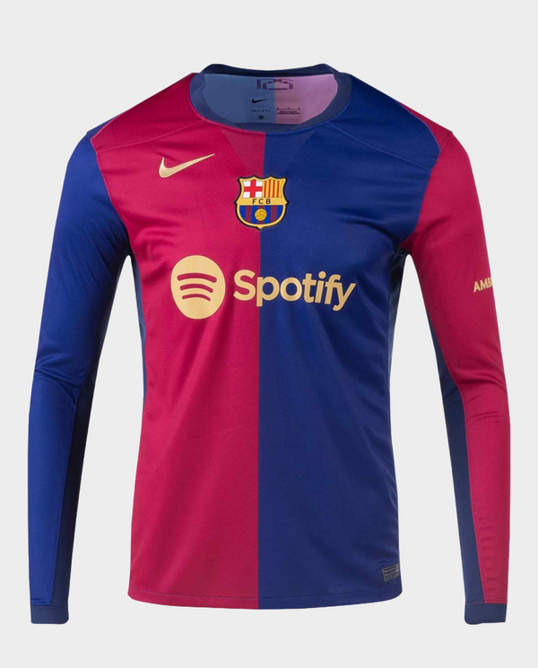 Barcelona full sleeve jersey 2024 with iconic colors and Spotify logo for fans and collectors