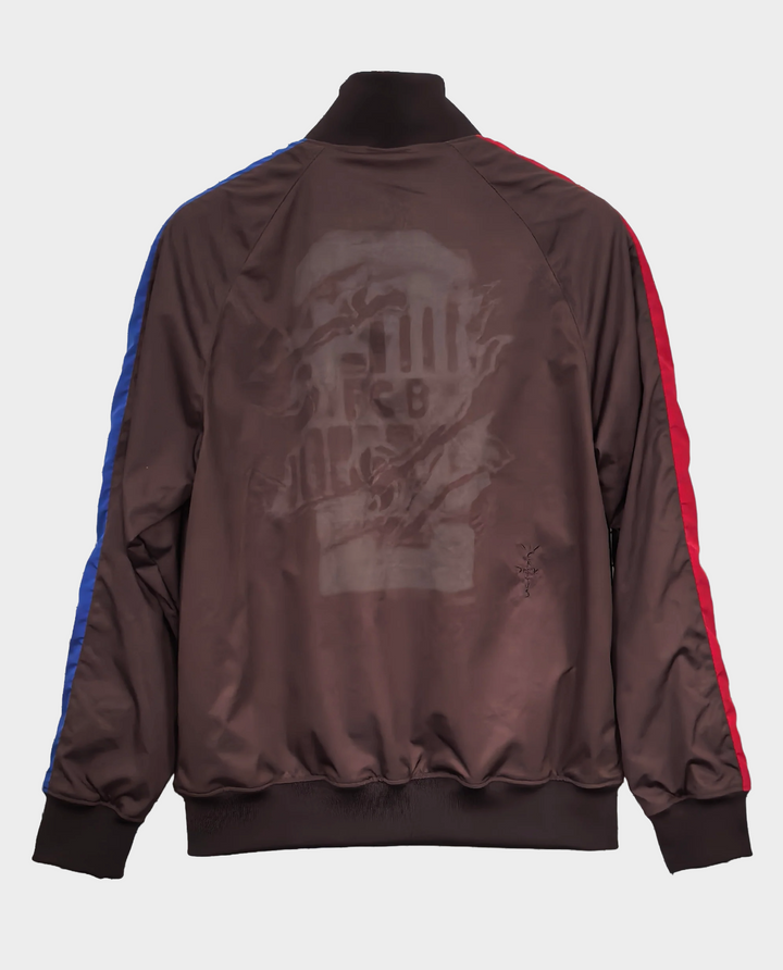 Barcelona Travis Scott windbreaker with bold colors and graphic detailing on the back