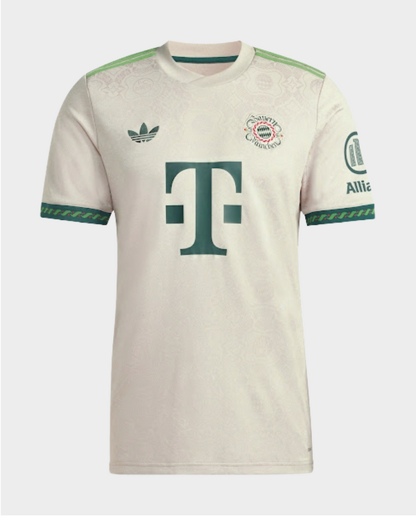 Bayern Munich Oktoberfest jersey 2025-26 in cream with green accents and logo detailing