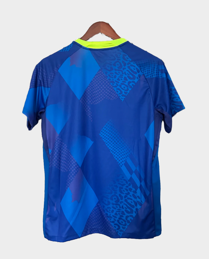 Back view of the Brazil away jersey 2025-26 featuring a stylish blue design