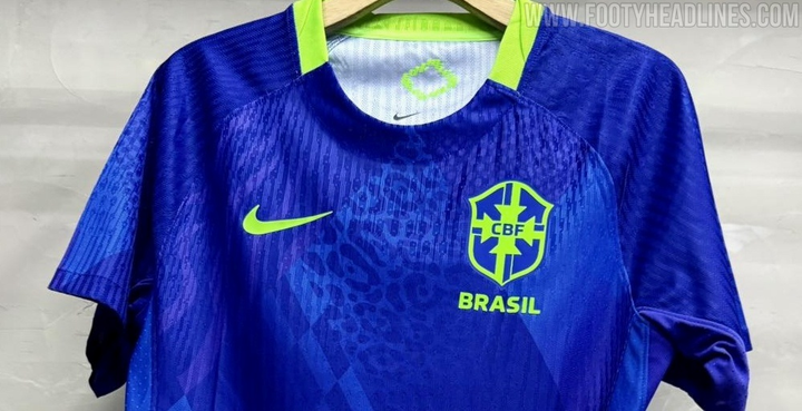 Brazil away jersey 2025-26 in blue with vibrant yellow accents and CBF logo