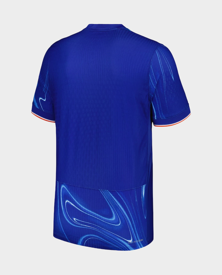 Chelsea home jersey 2024-25 in vibrant blue with a smooth wave design on the back