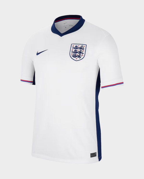 Striker Store England player jersey 2024 in white with navy accents and iconic crest