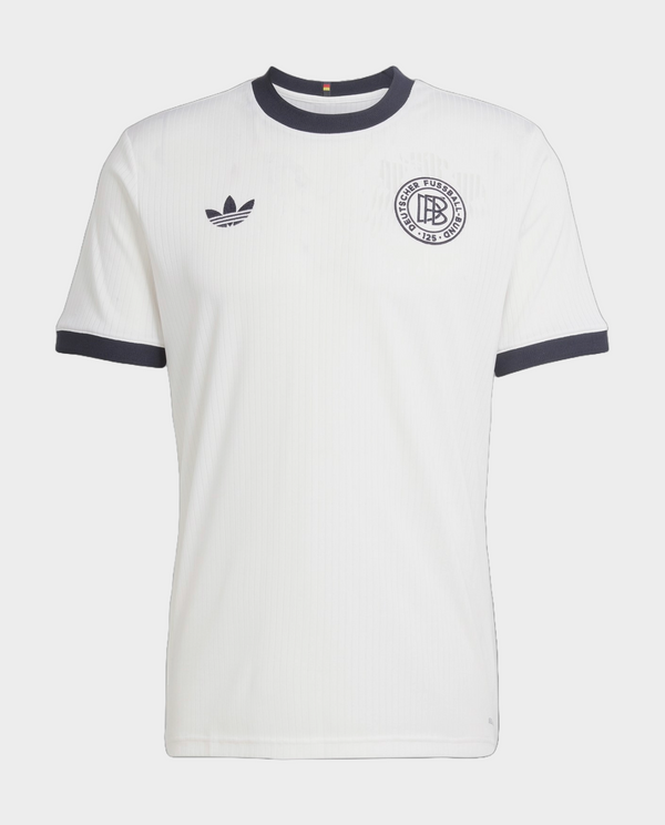 Germany 125th Anniversary Jersey 2025-26 in white with navy detailing and logo