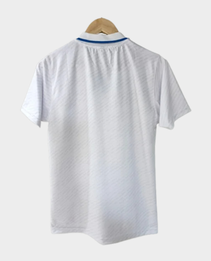 Back view of the India Test Cricket Jersey 2025 in white, designed for cricket fans and players