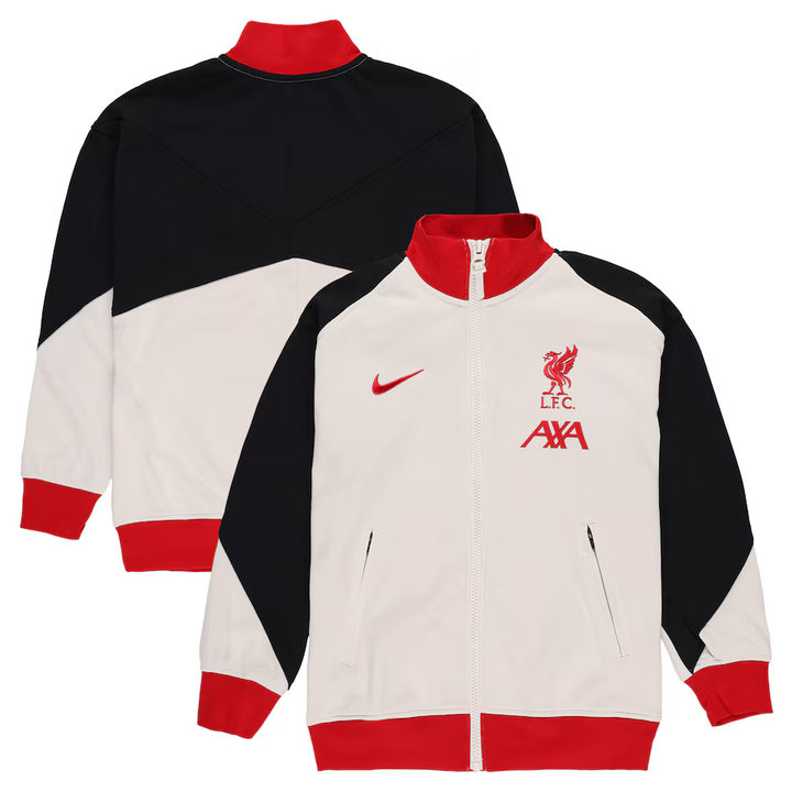 Liverpool FC 2025 home windbreaker featuring team colors and logo for sports fans