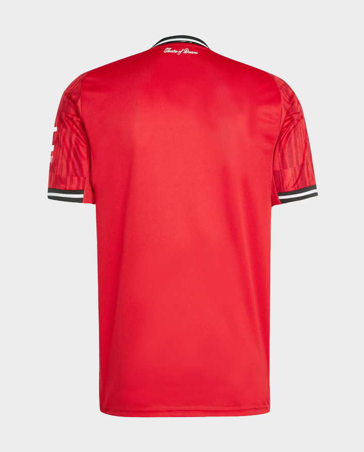 Back view of Manchester United 2025-26 home jersey in red from Striker Store
