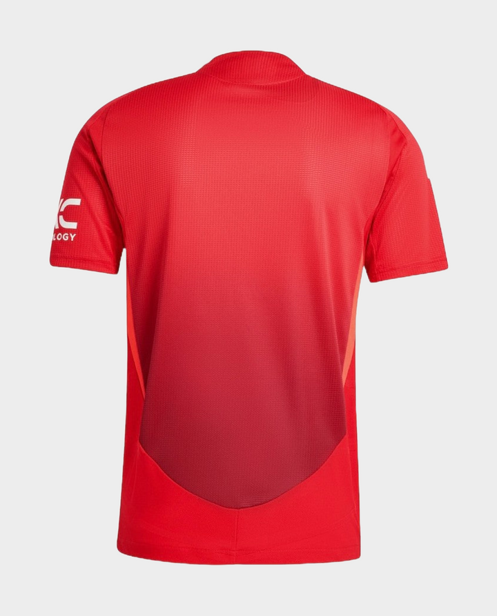 Back view of the Manchester United jersey 2024-25 in vibrant red with a sleek design