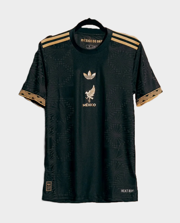 Mexico de Oro 2025-26 Black jersey with golden accents and logo from Striker Store