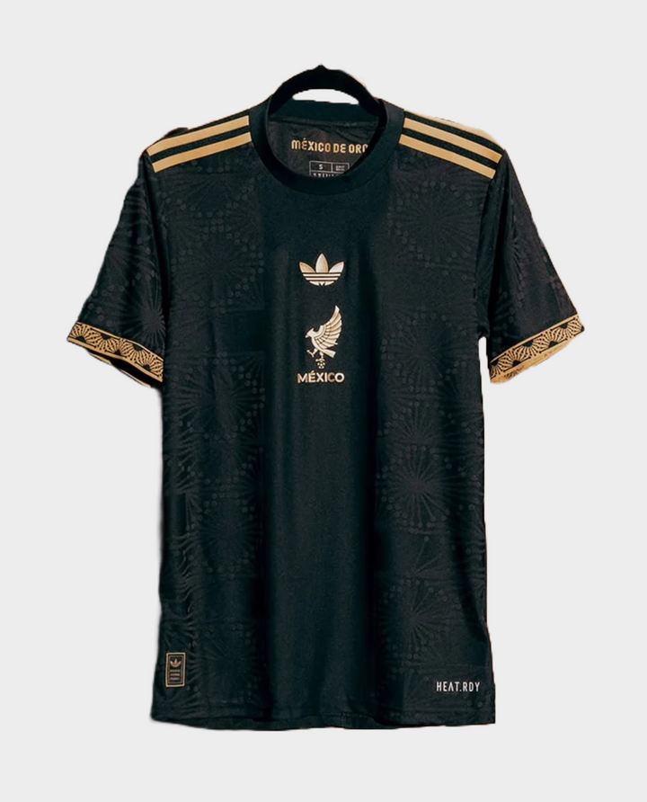 Mexico de Oro 2025-26 Black jersey with golden accents and logo from Striker Store