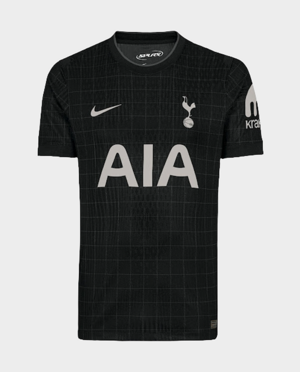 Striker Store Tottenham Hotspur away jersey 2025-26 black grid pattern Nike AIA sponsor club crest