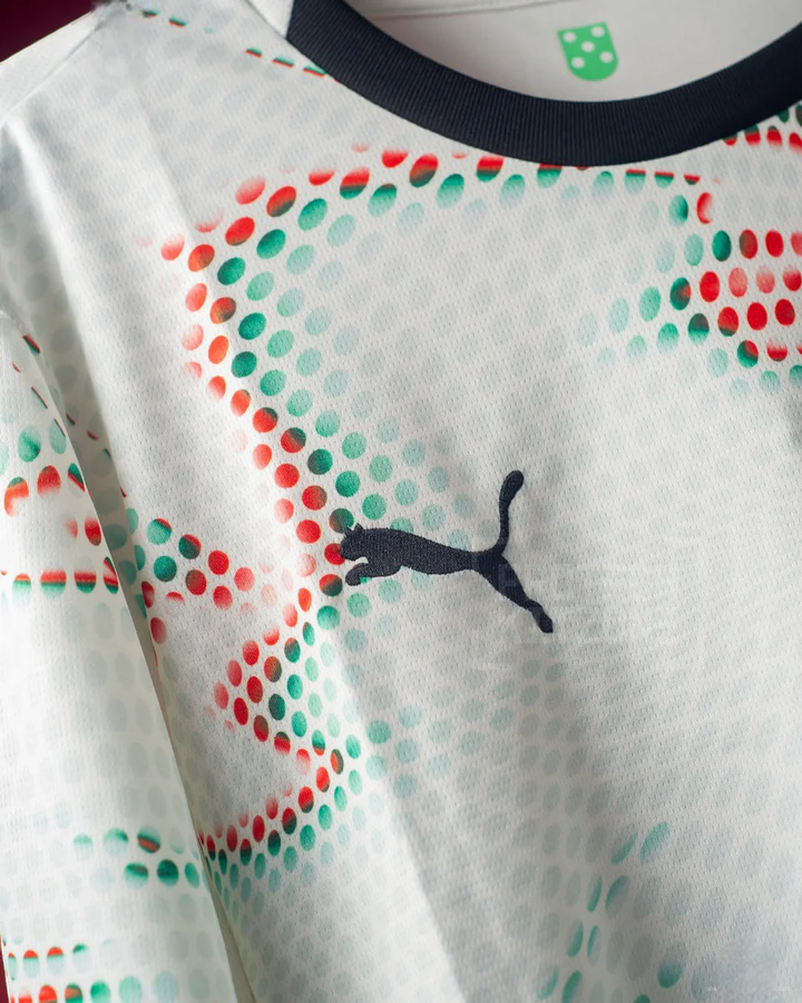 Portugal Away Jersey 2025-26 Player featuring a unique dotted pattern and Puma logo