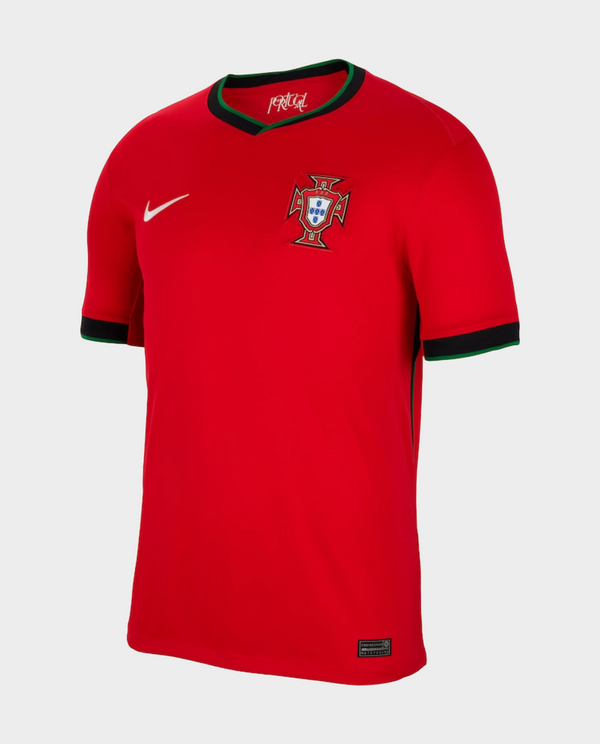 Portugal Home Jersey 2024 by Striker Store in vibrant red with green accents and team crest