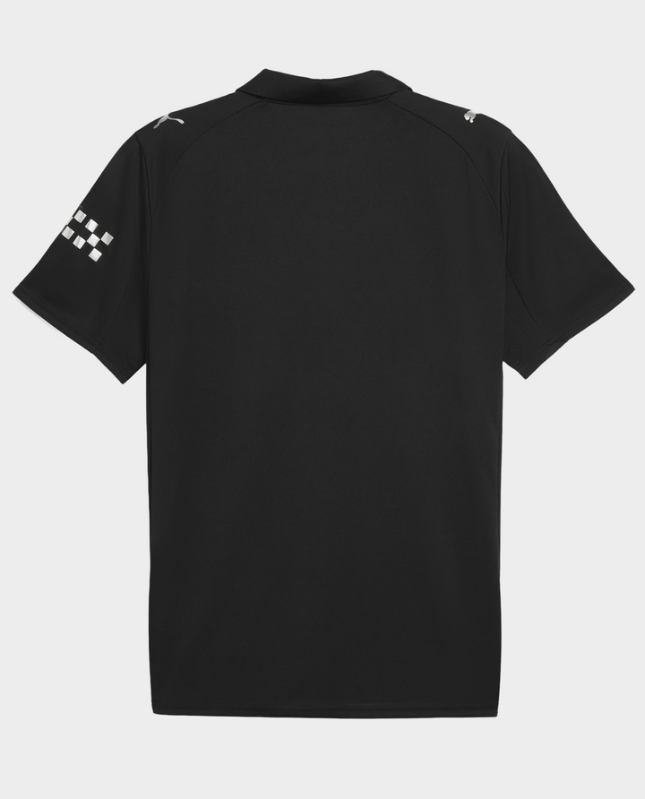 Back view of Manchester City away jersey 2025 in black with subtle shoulder and sleeve details