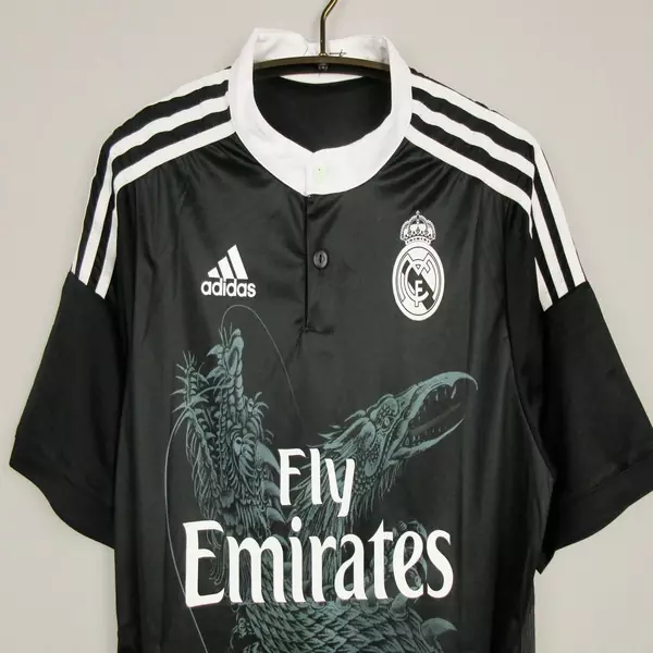 Real Madrid Dragon Jersey 2014-15 featuring black design and iconic club logo