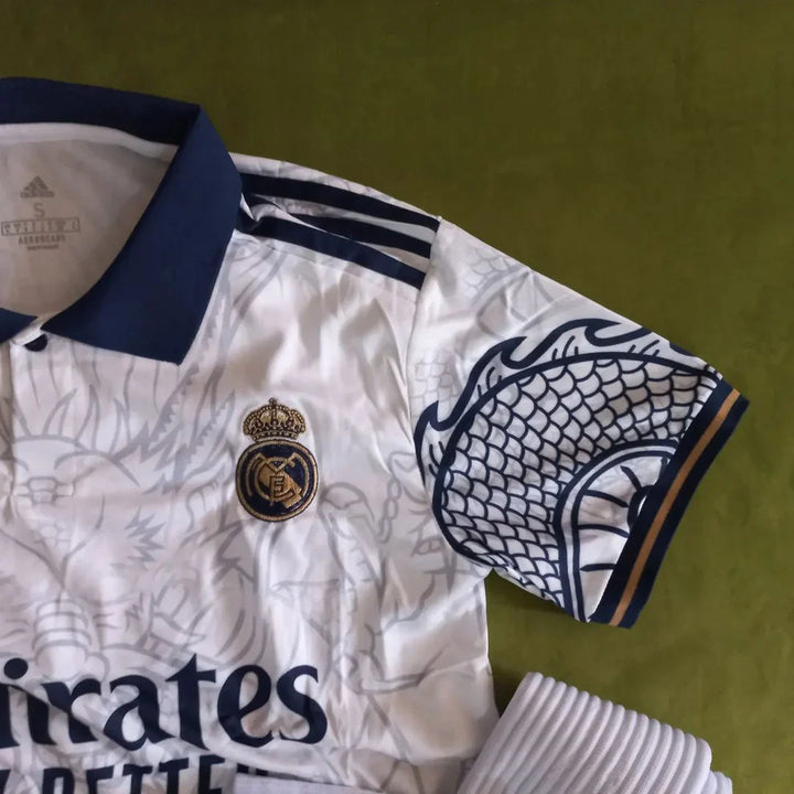 Striker Store Real Madrid Dragon Jersey featuring a unique dragon design on the sleeves