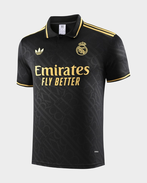 Real Madrid gold jersey 2023 by Striker Store with iconic logo and stylish design