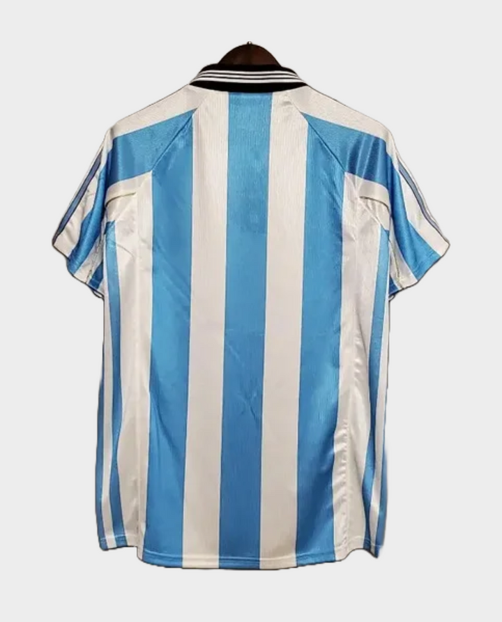 Retro Argentina 1998 jersey featuring classic blue and white striped design on a comfortable fit