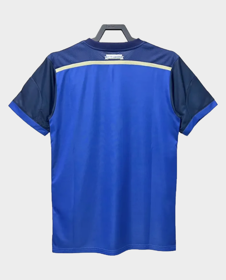 Back view of the Retro Argentina World Cup Jersey 2014 in blue with contrasting sleeves