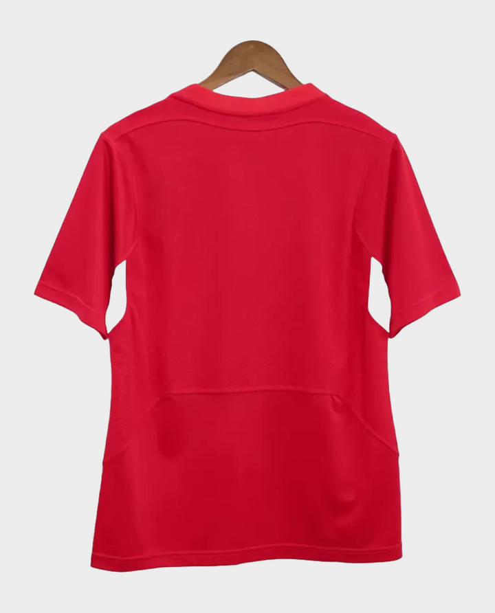 Back view of Retro Liverpool 2005 jersey in vibrant red fabric with a classic design