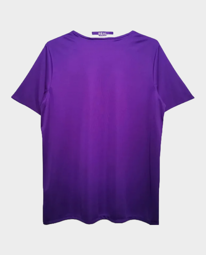 Retro Real Madrid jersey 2016-17 in purple with short sleeves and classic design